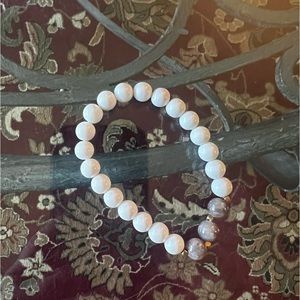 White and Gray Bead Bracelet
